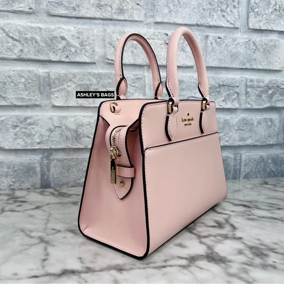 Kate Spade Madison Small Satchel Crossbody In Conch Pink - Picture 2 of 11